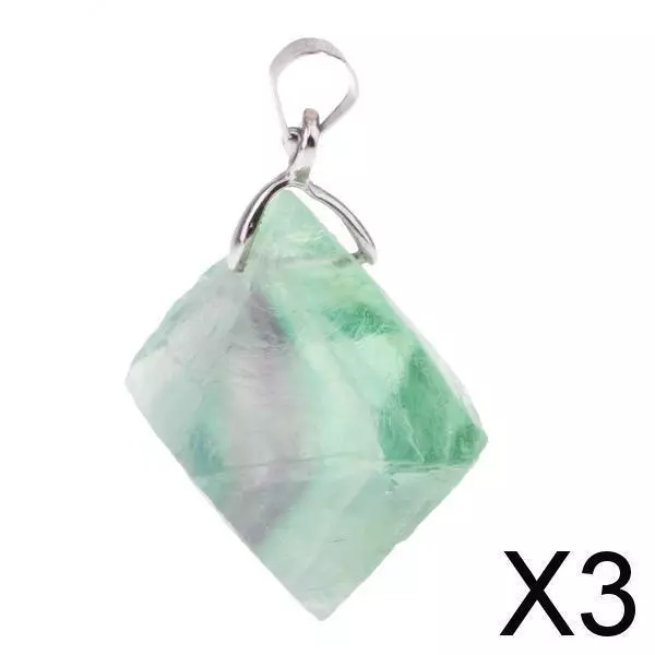 3x  Octahedral Fluorite Necklace Pendant  Handmade Jewelry Making