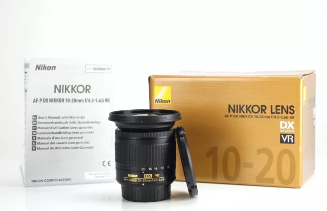 Nikon AF-P DX 10-20mm F4.5-5.6 G VR Wide Angle Zoom Lens DSLR's Boxed F&R Caps