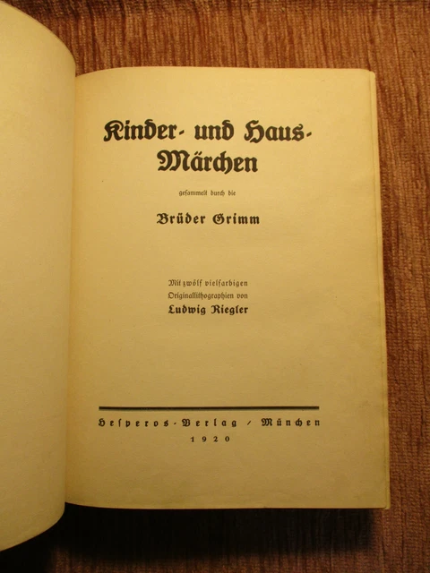 GRIMM+MÄRCHEN Bibliophile Luxusausgabe HESPEROS 1920 Signierte Lithos VA 1/100 2