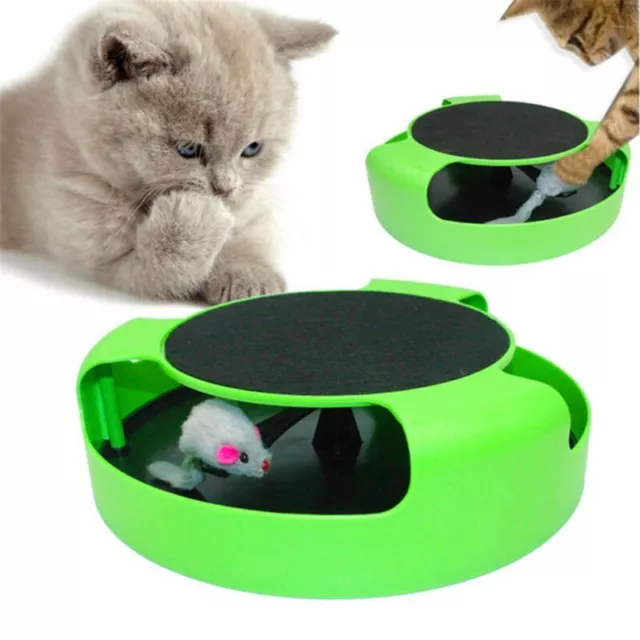 Cat Kitten Catch The Mouse Moving Play Interactive Toy Plush Scratching Claw Mat