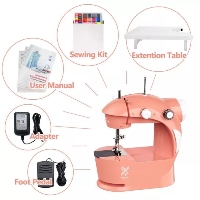 KPCB Mini Sewing Machine with Sewing Kit and Extension Table for
