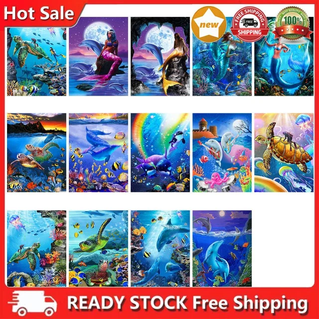 5D DIY Diamond Painting Kits Underwater World Full Round Drill Crafts Mosaic Set