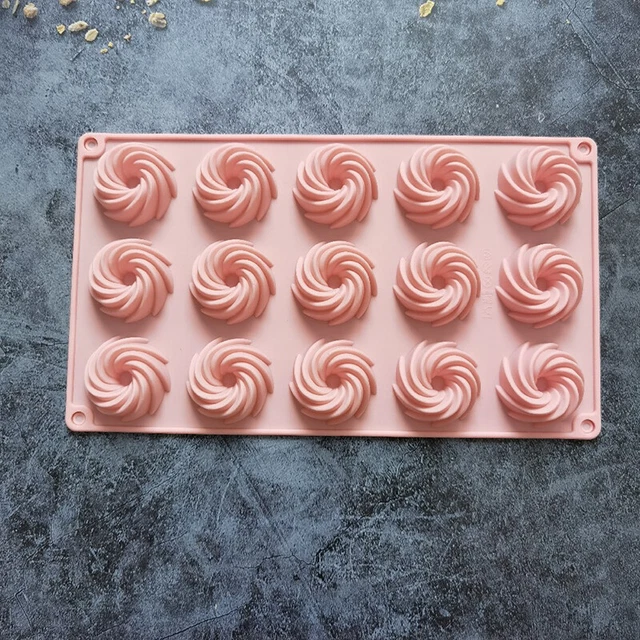 15 agujeros molde en espiral molde para pastel de silicona mousse postre molde para hornear chocolate