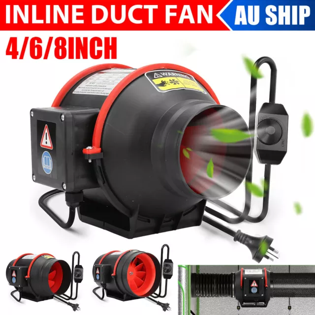 4" 6" 8" Inline Fan Duct With Variable Speed Controller For Grow Tent Industrial