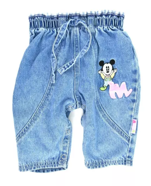 Vintage VTG Baby Mickey & Co Disney Classic Denim Pants Jeans 6/9 Months Infant