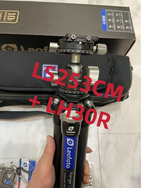 Leofoto Leopot Photo LS253CM LH30R Carbon Tripod Pan Head Set 3 Stage Mini