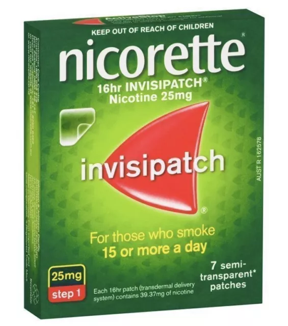 Nicorette Quit Smoking 16hr Invisipatch Step 1 25mg 7 Pack