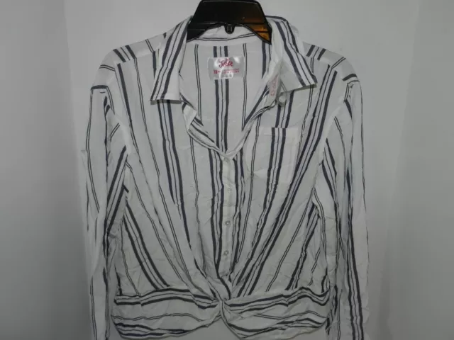 Justice Long sleeve Size 18 plus button up long sleeved girls top blouse striped