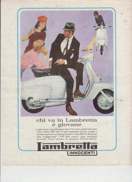 ADVERTISING PUBBLICITÀ- MOTO PIAGGIO VESPA 125 GTR 1973 SCOOTER