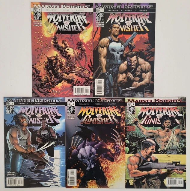 WOLVERINE & The PUNISHER lot (5) #1-5 NM+ Complete MARVEL KNIGHTS Mike Deodato