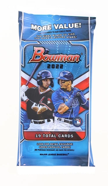 MLB 2022 Bowman Baseball Fat Paquet 9 Cartes de Base Et 10 Prospect Cartes