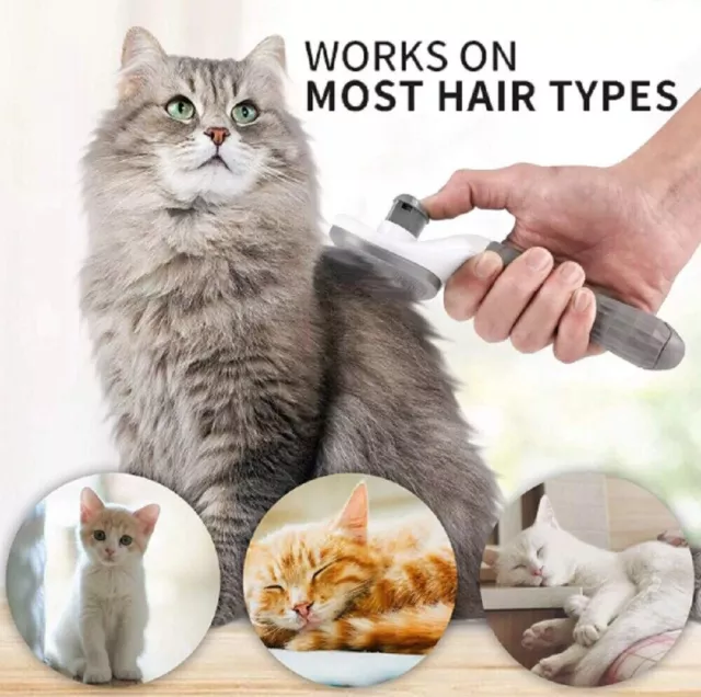 Pet Hair Remover Dog & Cat Comb Grooming Massage Deshedding Self Cleaning Brush