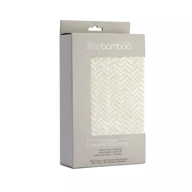 Jersey Fitted Sheet Cot Size Herringbone Whisper Little Bamboo