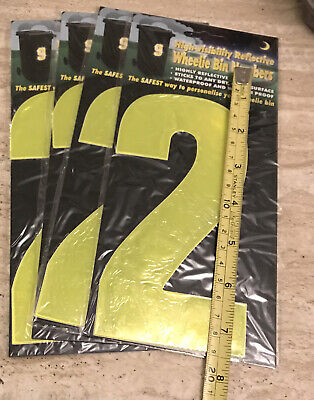 4 x Big 7" Wheelie Bin Door House Numbers Self Adhesive Vinyl Stickers Reflectiv
