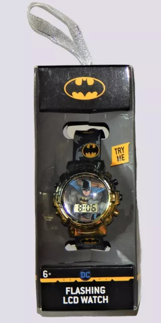 Batman Digital LCD Reloj W/ Parpadeante Luminoso Cara DC Comics Superhéroe Nwt