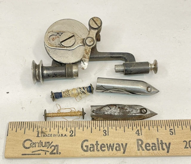 Champion Treadle Sewing Machine Bobbin Winder and 2 Shuttles