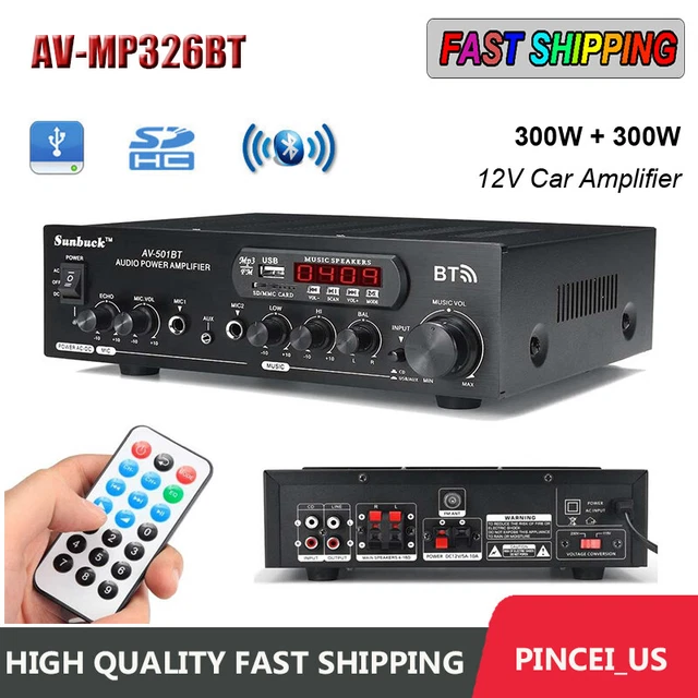 AVMP326BT 12V CAR Amplifier Digital ECHO MIXER Karaoke Bluetooth