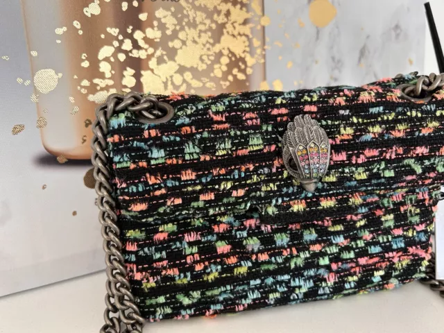 Kurt Geiger London Rainbow Stitching Tweed MINI Crossbody Bag BN