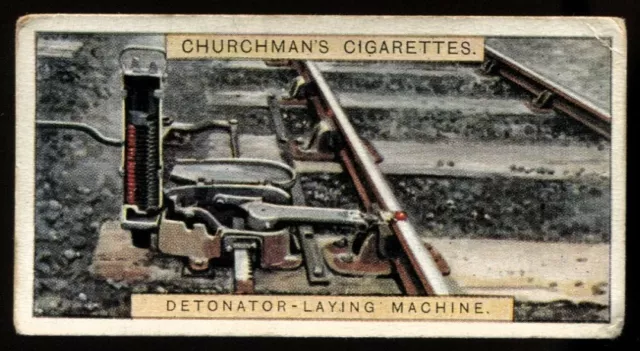 Tobacco Card, Churchman, RAILWAY WORKING, 1st, 1926, Detonator Laying Machine,#6