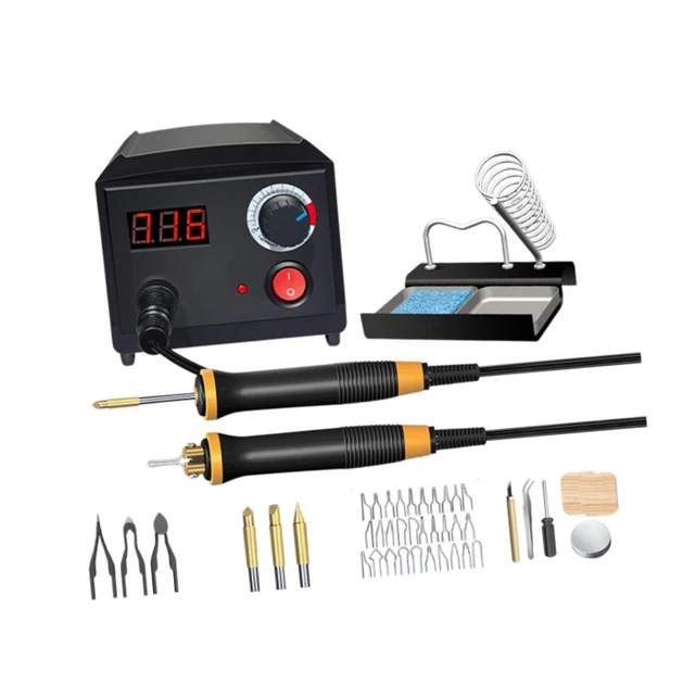 YIHUA 939-III Kit Pirografo Per Legno 2 Penna Pirografica con Pennino a Filo 2-IN-1 con 20 punta a filamento(EU PLUG
