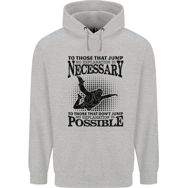 Skydiving No Explanation Freefall Funny Mens 80% Cotton Hoodie