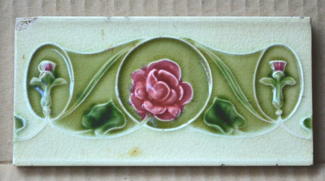 Alfred Meakin - Antique Art Nouveau Majolica Border Tile C1900