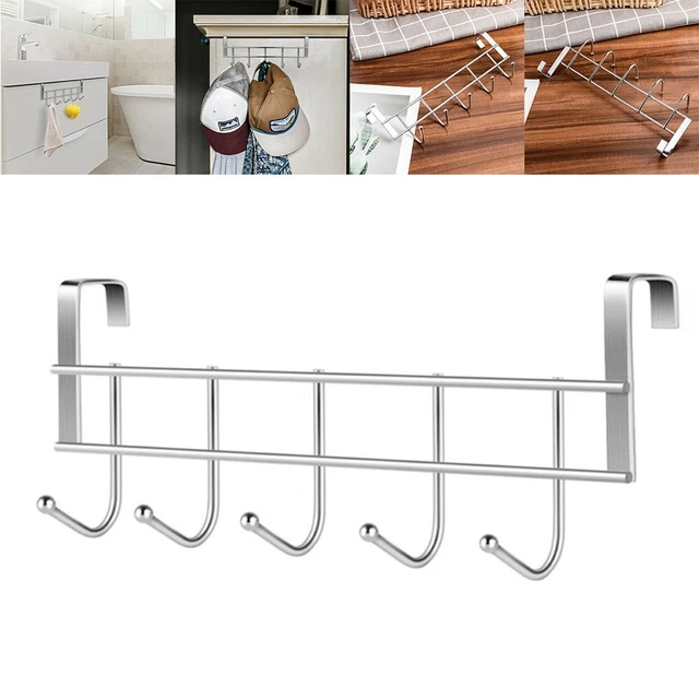 Solution de rangement élégante en acier inoxydable crochet sur la porte pour a