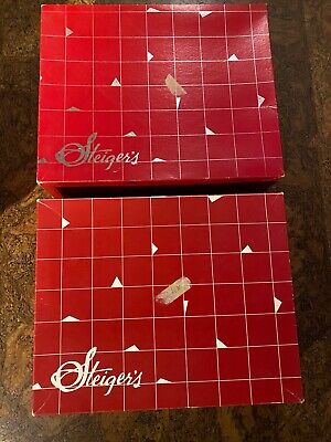 Vintage 2 Steiger's Department Store Christmas Holiday Gift Boxes Collapsable