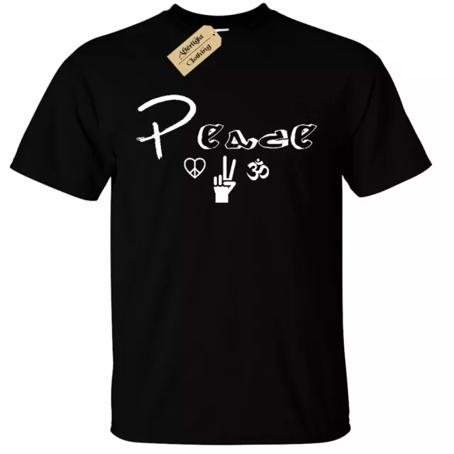 Bambini Ragazzi Ragazze Pace Illustrato Maglietta T-Shirt Love Hippie Musica