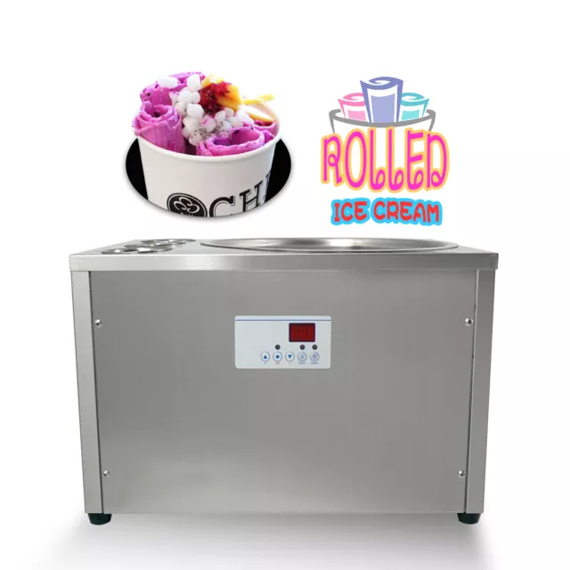 Kolice Commercial Tabletop 45cm round pan+3 buckets Fried Ice Cream Roll Machine