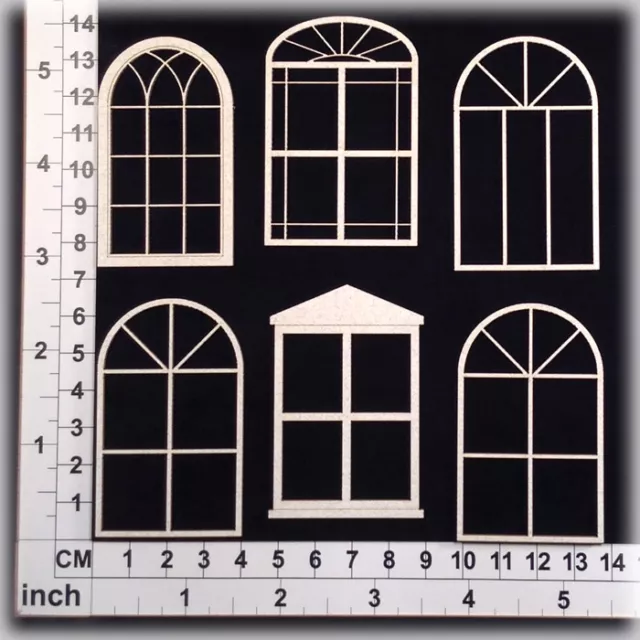 Chipboard Embellishments for Scrapbooking, Cardmaking - Windows 04 CB5120w