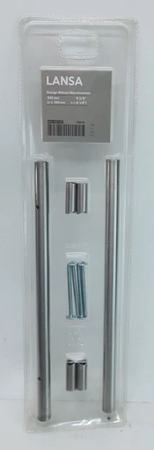 Ikea 601.387.59 Lansa Stainless Steel 9.5" Cabinet Drawer Pulls Set of 2