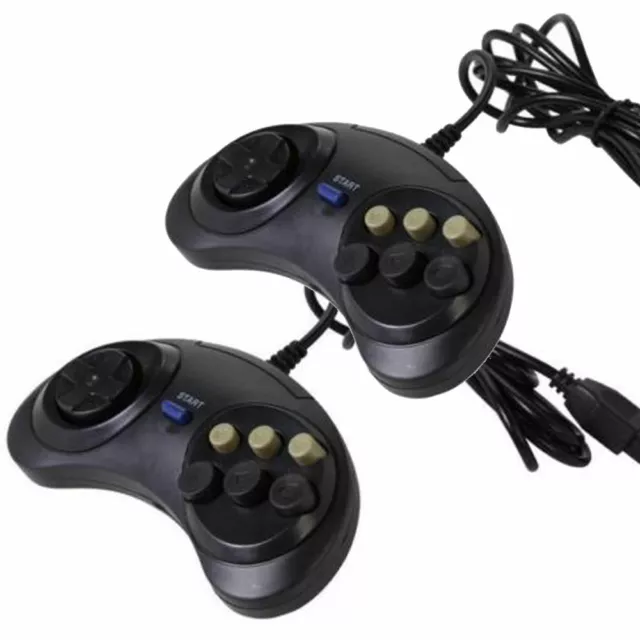 2 X 6 Button Game Controller for SEGA Genesis Black Control Pad Innovation