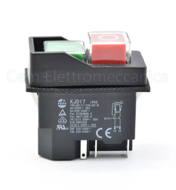 Einbauschalter Kedu kjd17 KB-01 Schalter + Aux - Switch Kjd 17 - 230 Volts