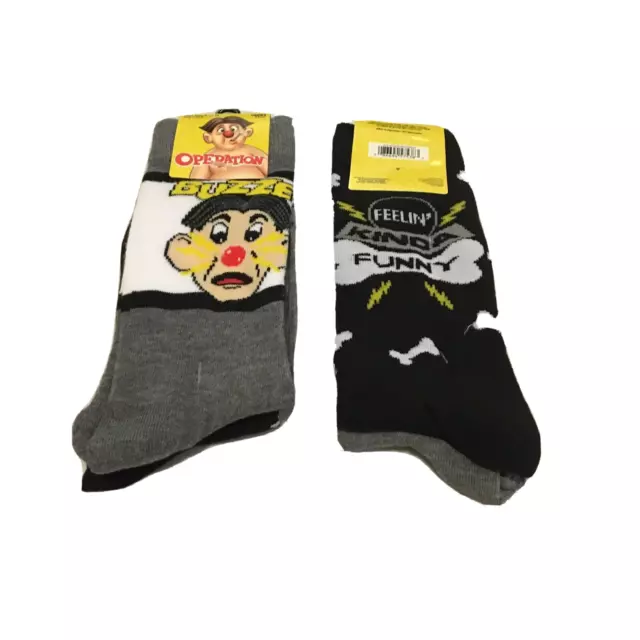 Operation BUZZED Feelin' Kinda Funny Crew Socks 2 Pairs Men's Shoe Size 6.5-12