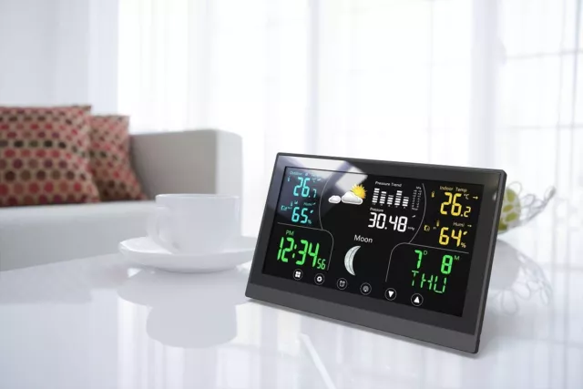 Wetterstation Thermometer Barometer Touchdisplay Innen+Außen Messung 405250 2