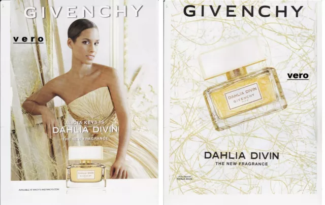 ALICIA KEYS ad print GIVENCHY smell strip fragrance parfum DAHLIA DIVIN vtg