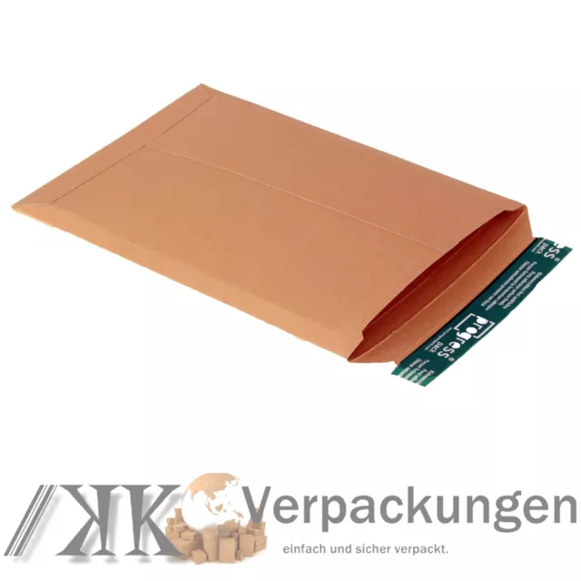 1000 Versandtaschen aus Vollpappe DIN A4+ 350x248x-32 mm Karton-Versandtasche