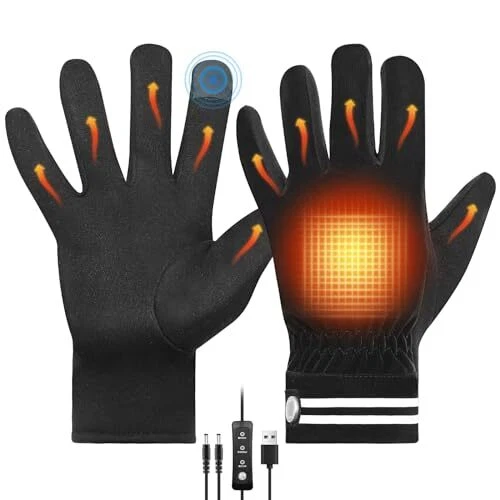 Gants Chauffants USB pour Homme Femme Gants Chauffants électriques pour l'hiv...