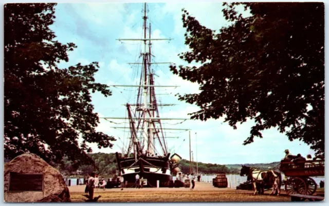 Postcard Charles W Morgan Mystic Seaport Maritime Museum CT USA North America