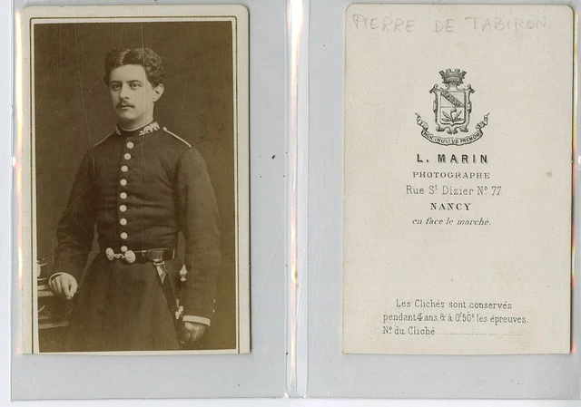 Carte De Visite Albuminée Malfait, Portrait Militaire, Dunkerque, Circa 1880, Vintage