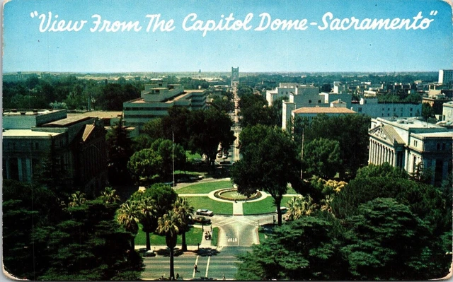 View From Capitol Dome Sacramento California Ca Semi Aerial View Unp Postcard