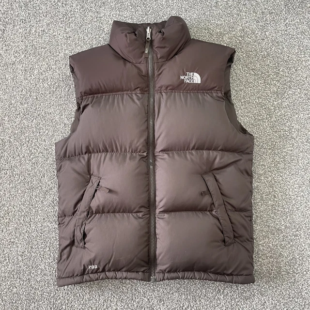 The North Face Scaldacorpo Gilet Uomo 1996 Retro Nuptse 700 Puffer Marrone Small