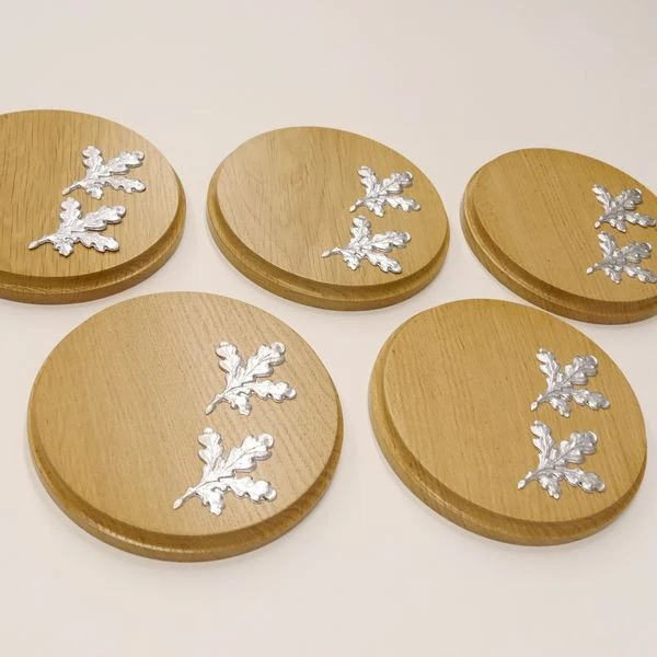 5X Keilerschilder Redondo Roble Claro Af 15 CM Con 10 Pieza Aluminio Hoja de 3