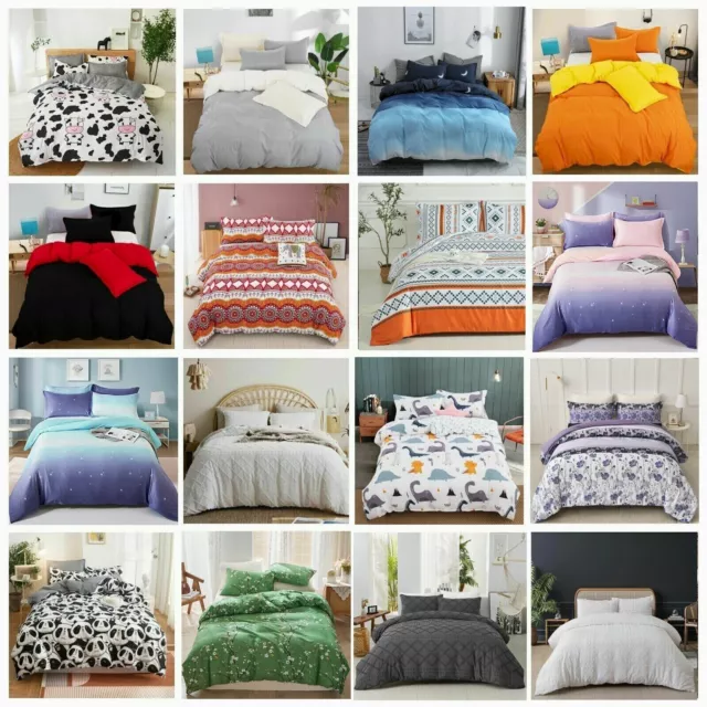 New Ultra Soft Quilt Doona Cover Set Single Double Queen Super King Size Bed AU