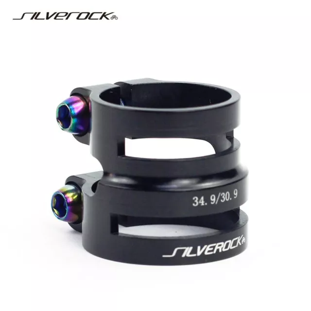 SILVEROCK Alloy Double Dual Size Seatpost Clamp for Road Balance MTB Bike Frame