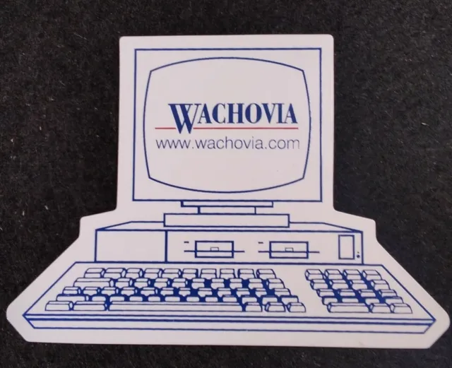 Wachovia Bank Magnet Desktop Computer Floppy Vtg 1990s