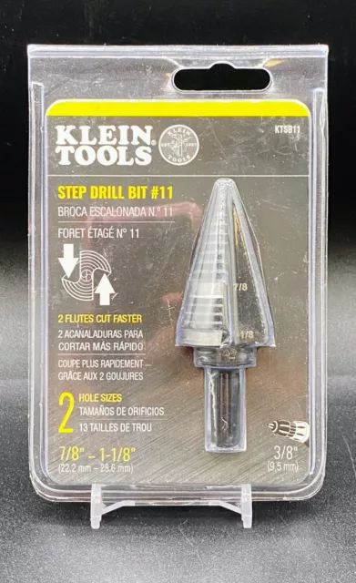 Klein Tools KTSB11 Hex Double Flute Step Drill Bit No.11 - 092644591112