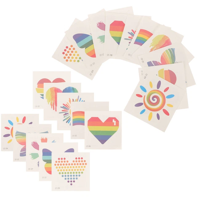 20 Hojas de Pegatinas Arco Iris Desfiles Pegatinas Celebraciones