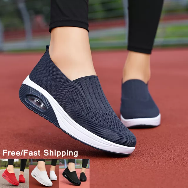 Womens Ladies Sock Trainers Sneakers Slip On Jogging Pumps walking Shoes Sizes
